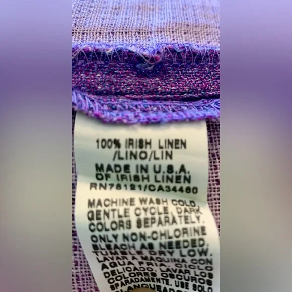 Eileen Fisher Purple Irish Linen Open Front Jacket - Kimono - Cardigan - Picture 15 of 15